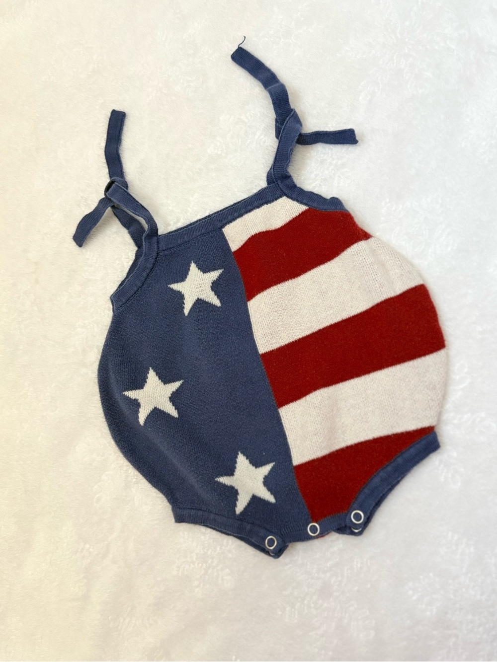 Patriotic Stars & Stripes Baby Romper. June+Grey